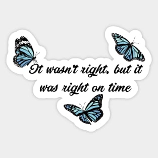 Right On Time Blue Butterflies Sticker